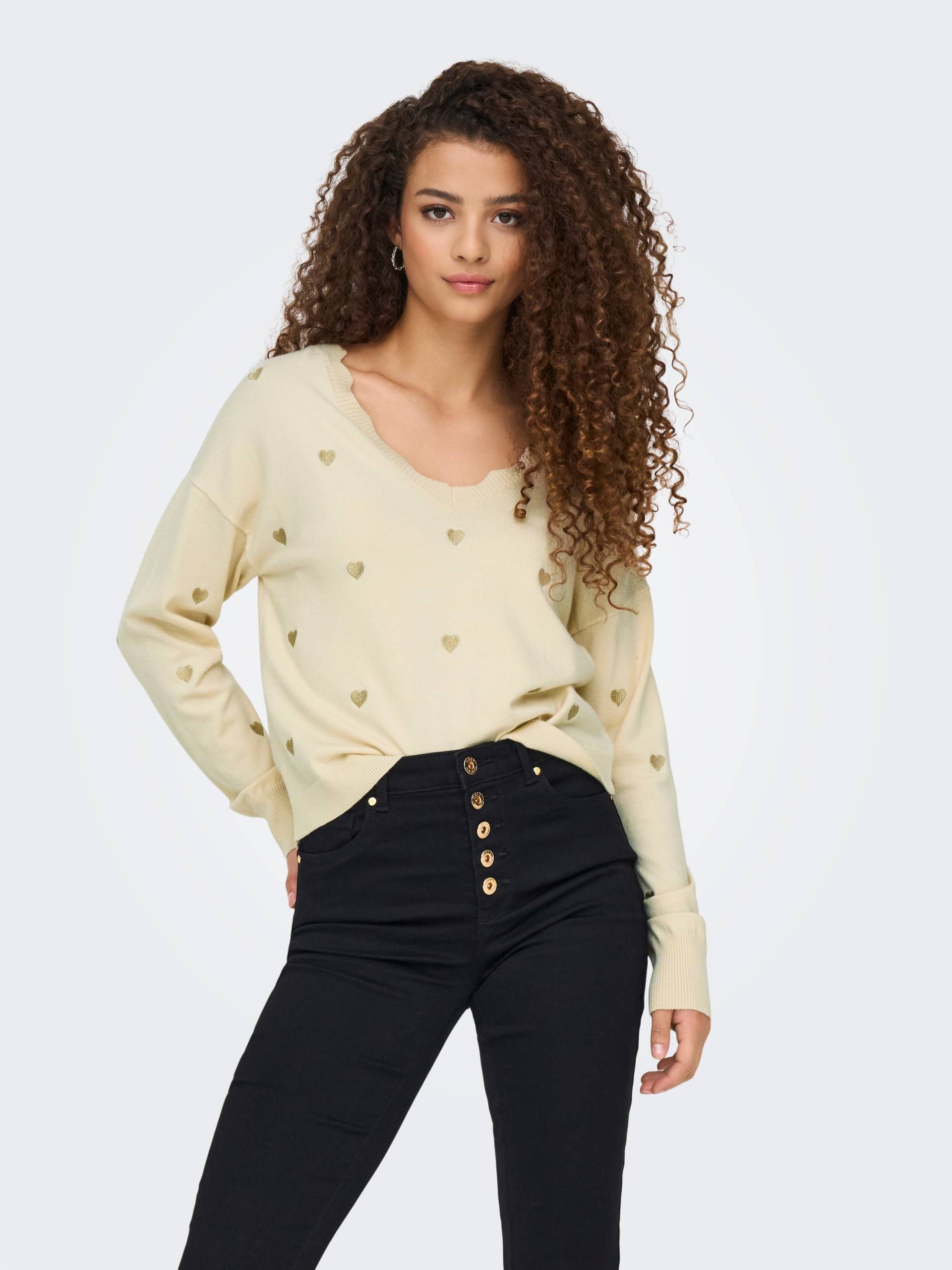 ONLY Strickpullover »ONLTIBA LS HEART V-NECK CS KNT« ONLY Strickpullover »ONLTIBA LS HEART V-NECK CS KNT« von Only