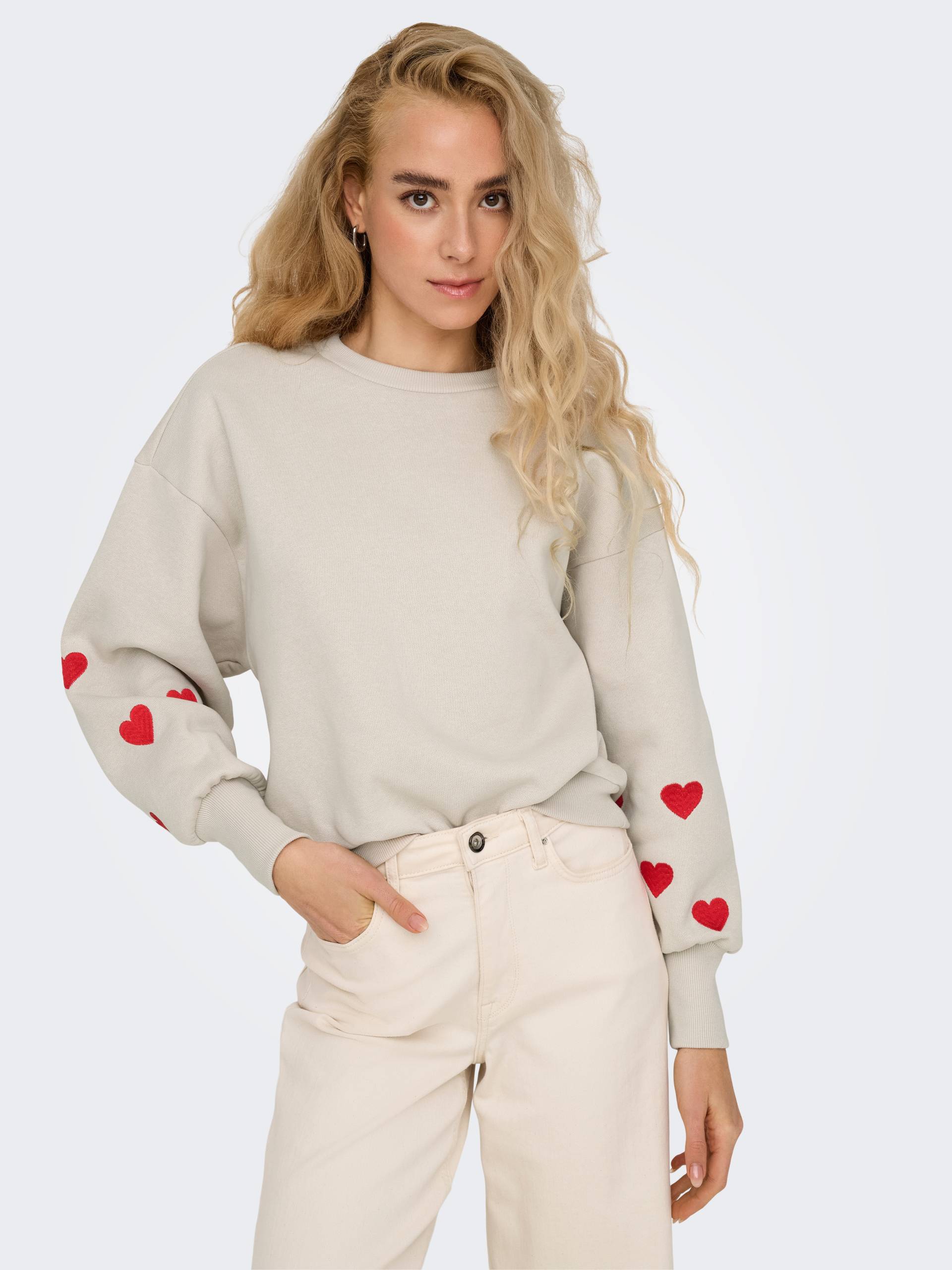 ONLY Sweatshirt »ONLBECCA L/S O-NECK SWT«, mit Stickerei von Only