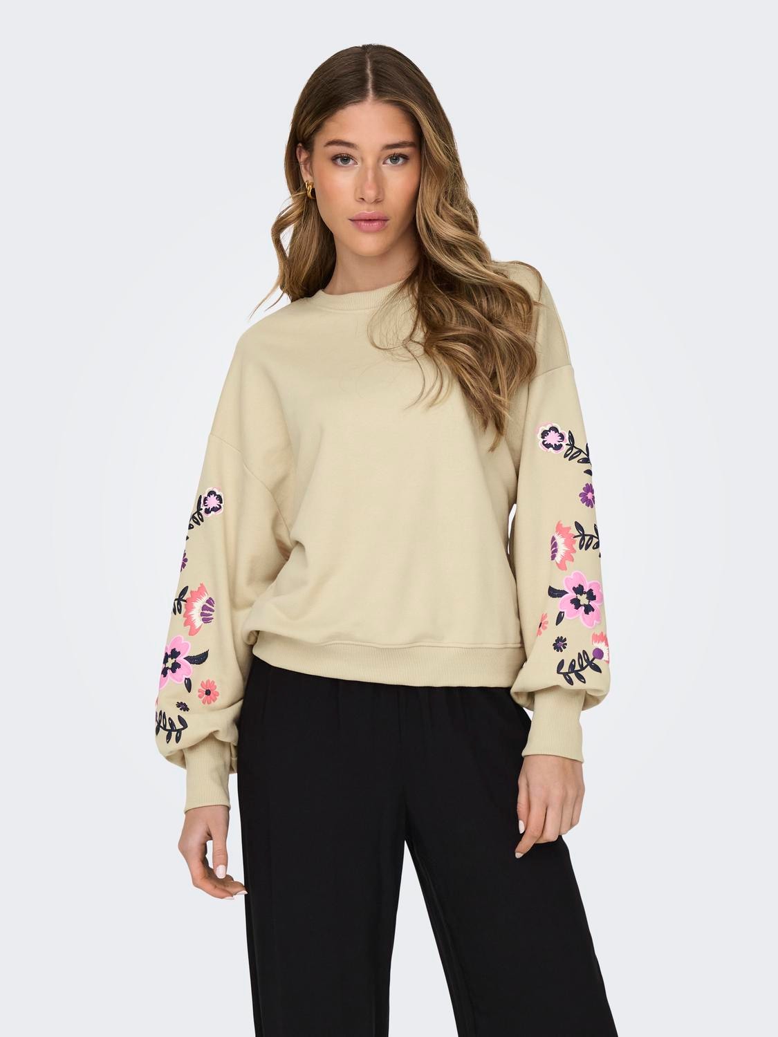 ONLY Sweatshirt »ONLBROOKE L/S O-NECK FLOWER SWT« von Only