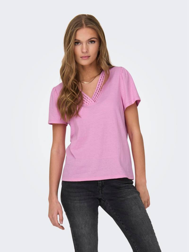 ONLY V-Shirt »ONLBENITA S/S V-NECK TOP JRS« von Only