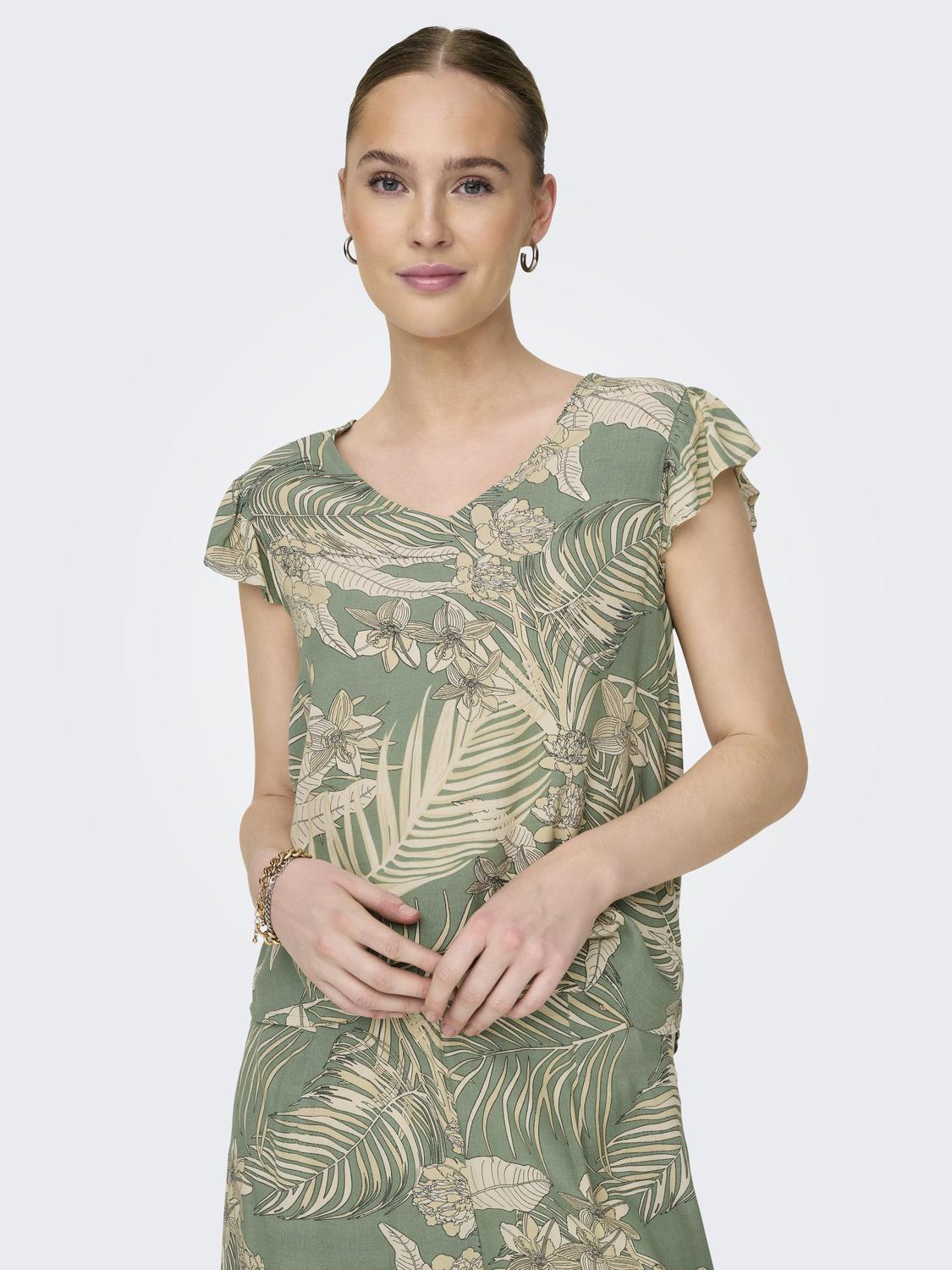 ONLY V-Shirt »ONLPALINA LIFE SS V-NECK TOP PTM« ONLY V-Shirt »ONLPALINA LIFE SS V-NECK TOP PTM« von Only