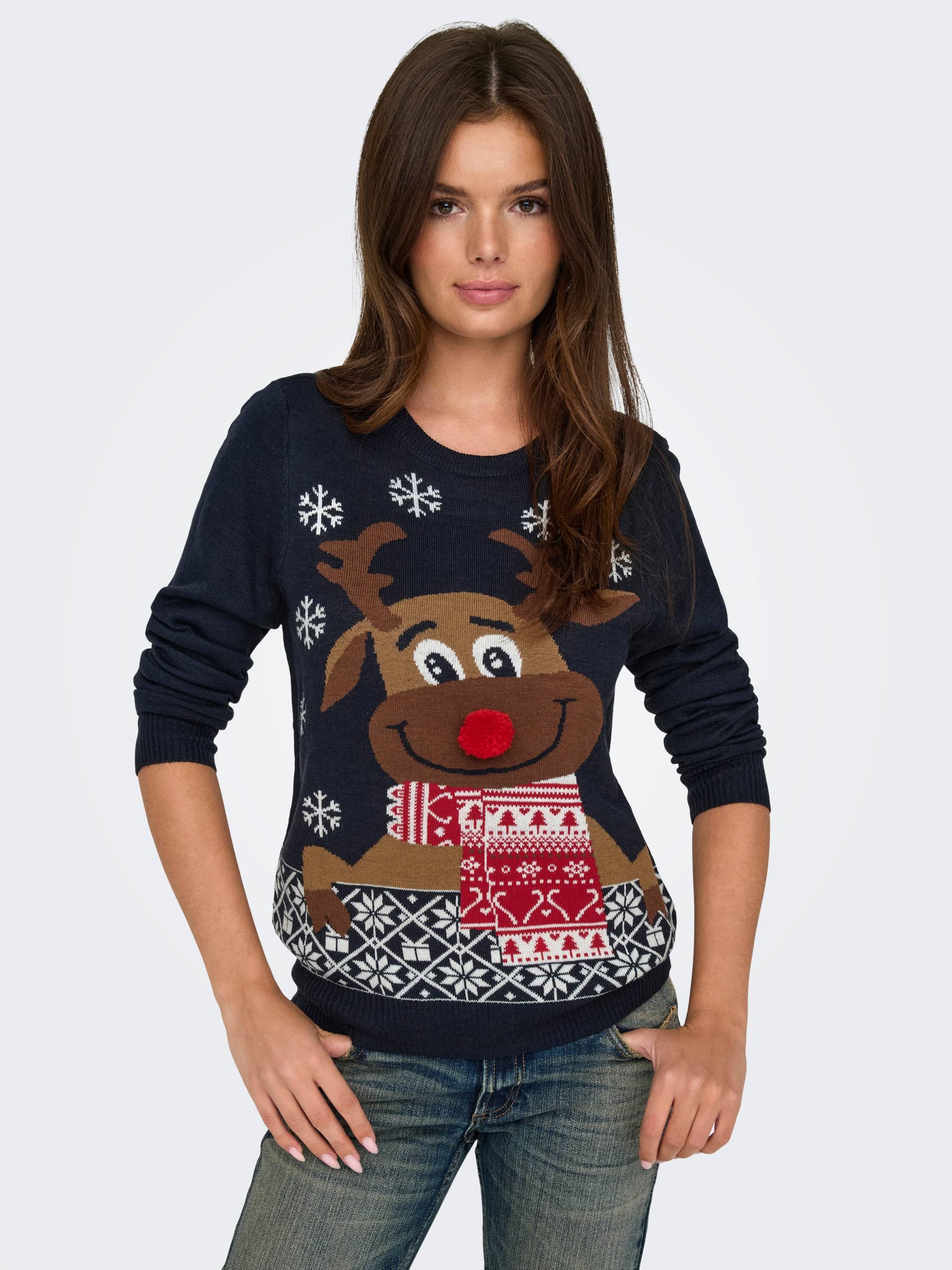 ONLY Weihnachtspullover »ONLXMAS LS O-NECK MIX DETAIL BOX KNT« von Only