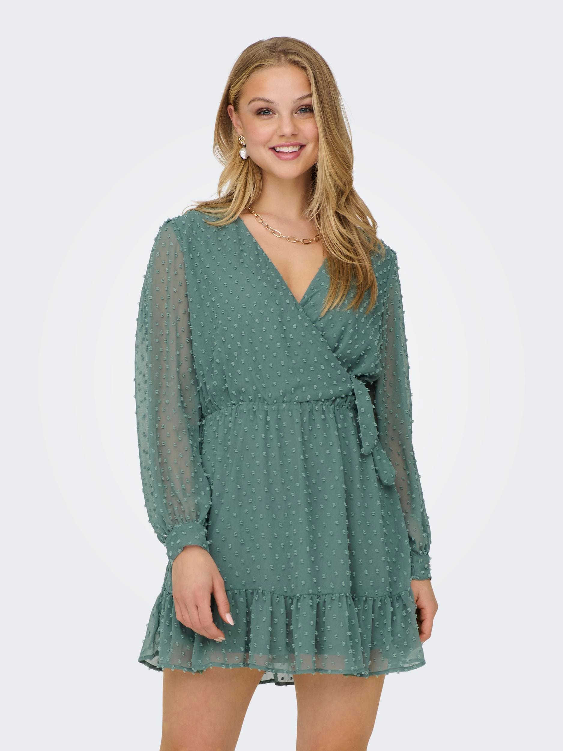 ONLY Wickelkleid »ONLTIVA L/S DOBBY FAKE WRAP DRESS WVN« ONLY Wickelkleid »ONLTIVA L/S DOBBY FAKE WRAP DRESS WVN« von Only