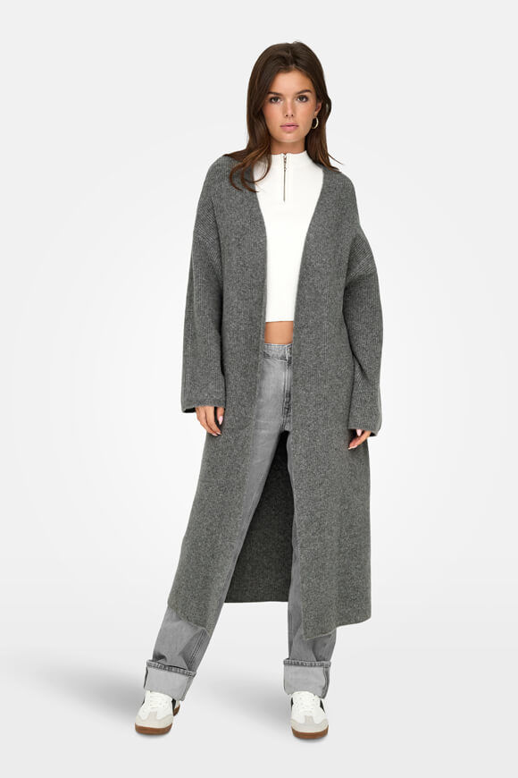 Only Alpha Gerippte lange Strickjacke | Medium Grey Melange | Damen | S Only Alpha Gerippte lange Strickjacke | Medium Grey Melange | Damen | S von Only