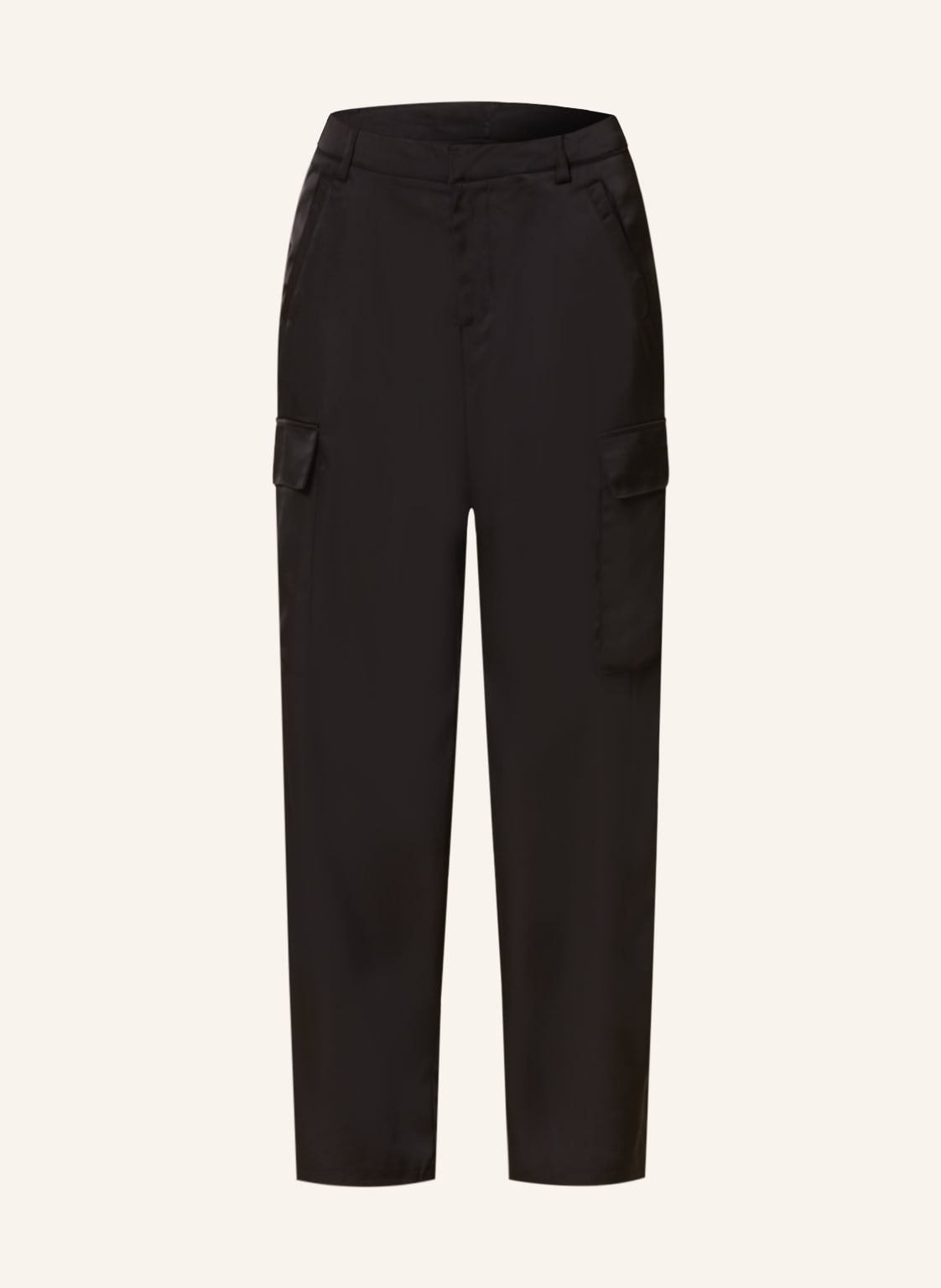 Only Cargohose Aus Satin schwarz Only Cargohose Aus Satin schwarz von Only
