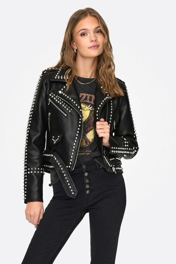 Only Crop Kunstlederjacke | Black | Damen  | L von Only