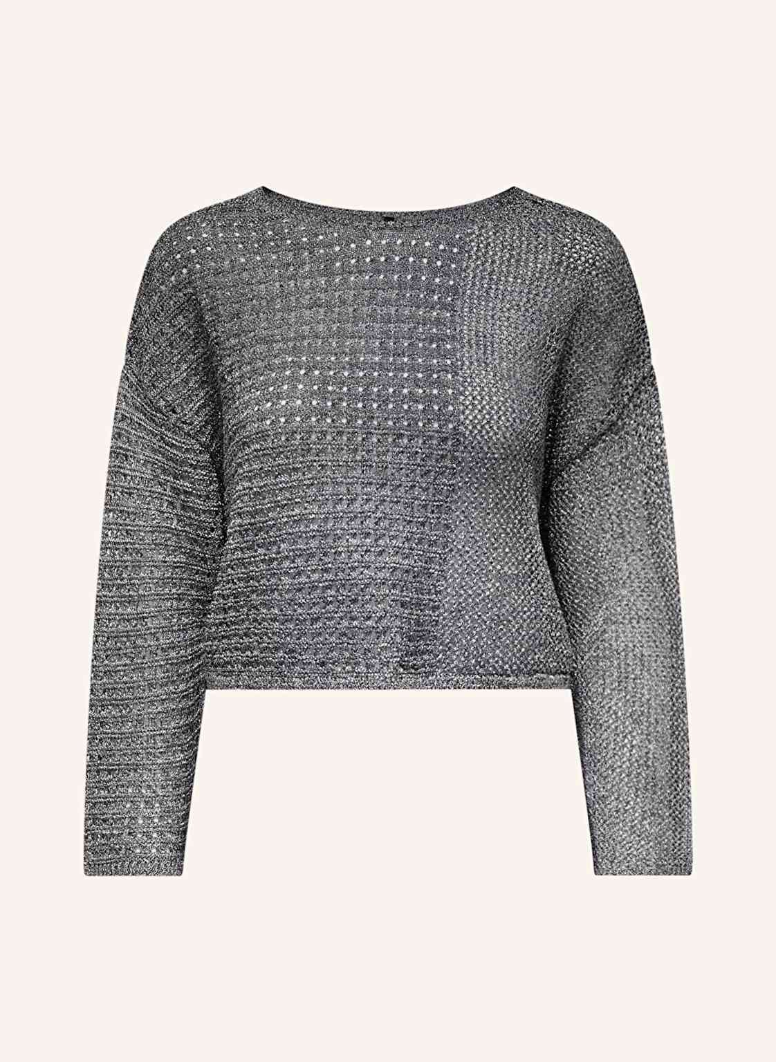 Only Cropped-Pullover Mit Glitzergarn silber von Only