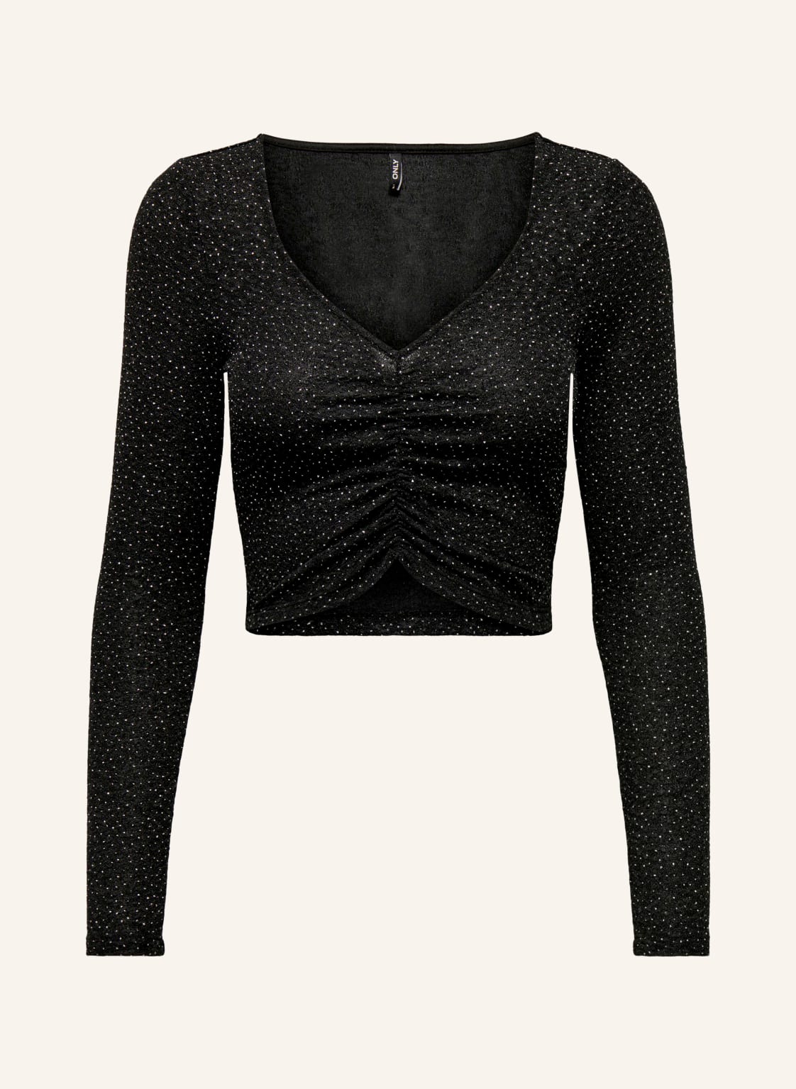 Only Cropped-Shirt Mit Glitzergarn schwarz Only Cropped-Shirt Mit Glitzergarn schwarz von Only