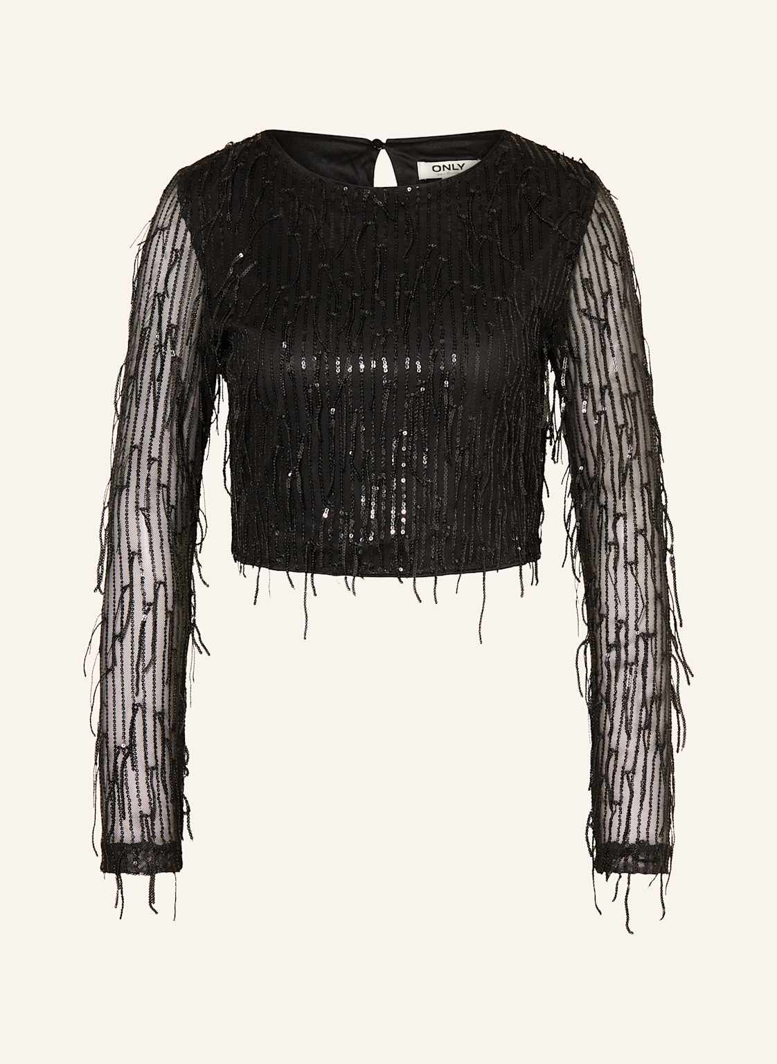Only Cropped-Shirt Mit Pailletten schwarz Only Cropped-Shirt Mit Pailletten schwarz von Only