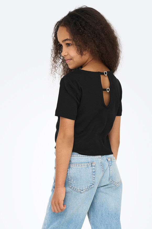 Only Grene Life geripptes Crop T-Shirt | Black | Mädchen  | 134-140 von Only