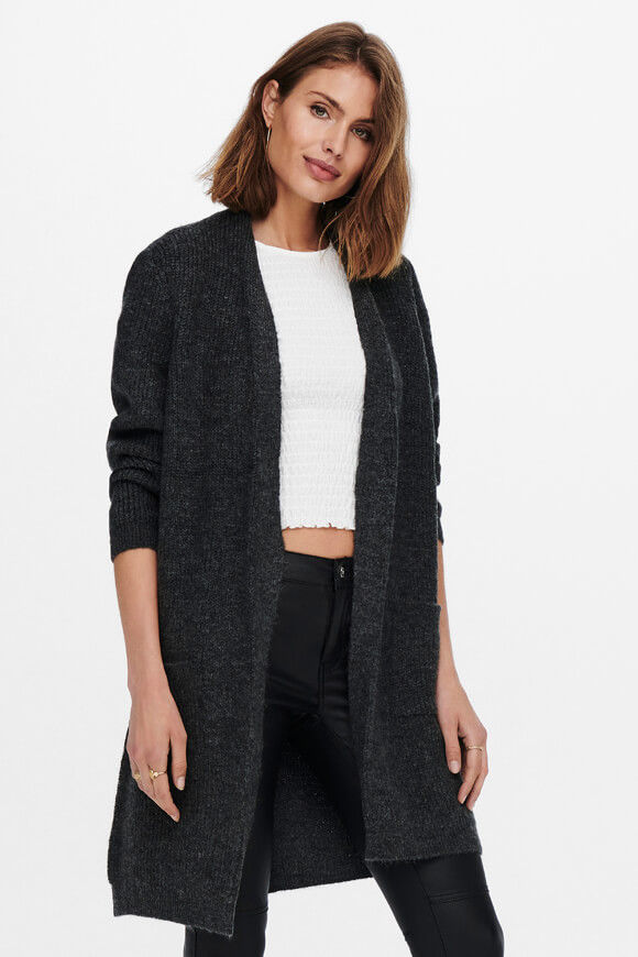 Only Jade Gerippte Strickjacke | Dark Grey Melange | Damen  | L von Only