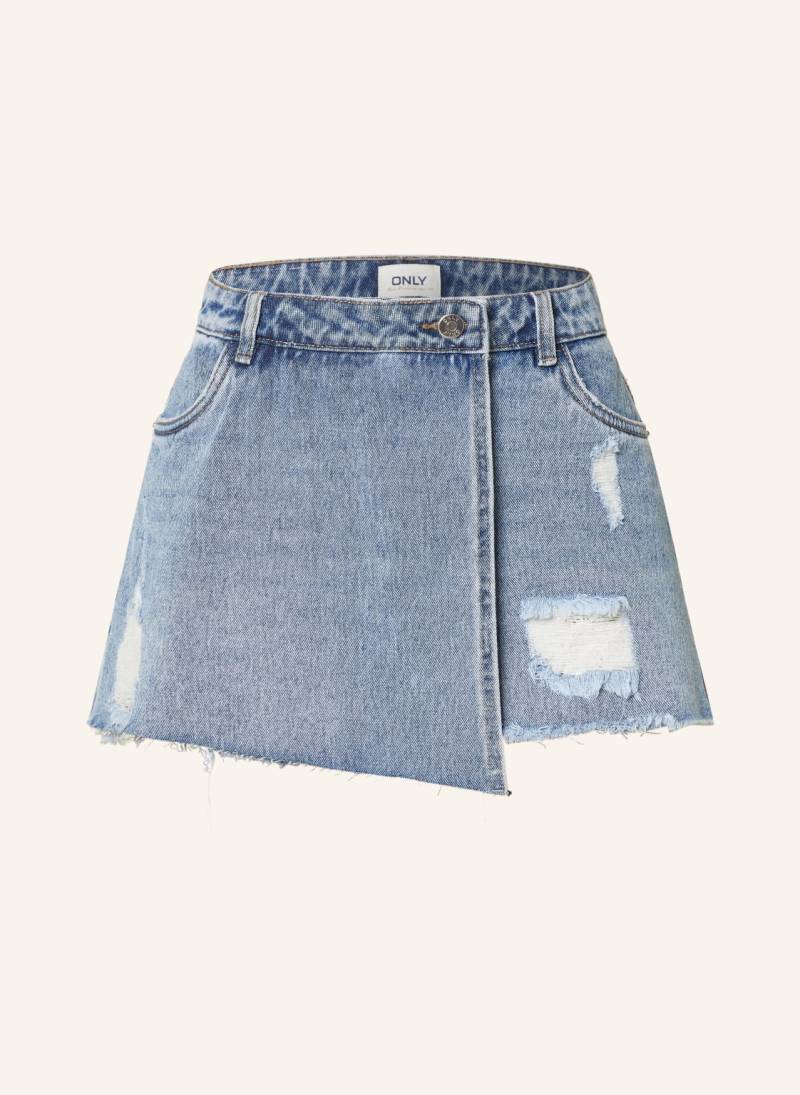 Only Jeans-Skort In Wickeloptik blau von Only