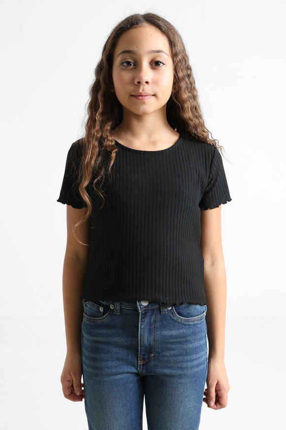 Only Kognella Crop T-Shirt | Black | Mädchen  | 134-140 von Only