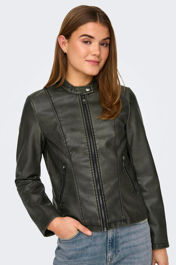 Only Kunstlederjacke | Black Washed | Damen  | L von Only