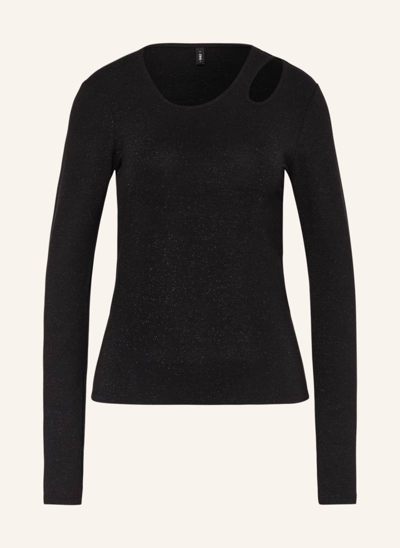 Only Longsleeve Mit Cut-Out Und Glitzergarn schwarz von Only