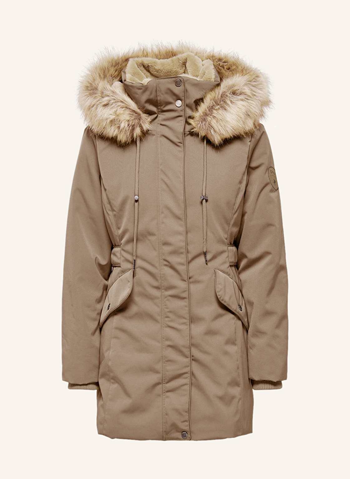 Only Parka Mit Abnehmbarer Kapuze Und Kunstfell braun Only Parka Mit Abnehmbarer Kapuze Und Kunstfell braun von Only