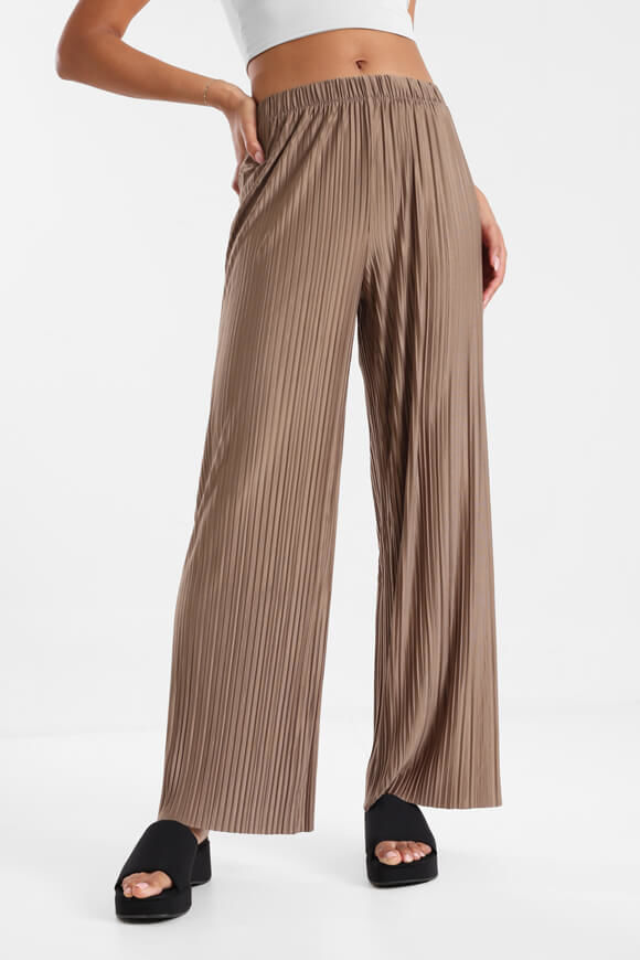 Only Plissee Wide Leg Hose | Walnut | Damen  | L von Only