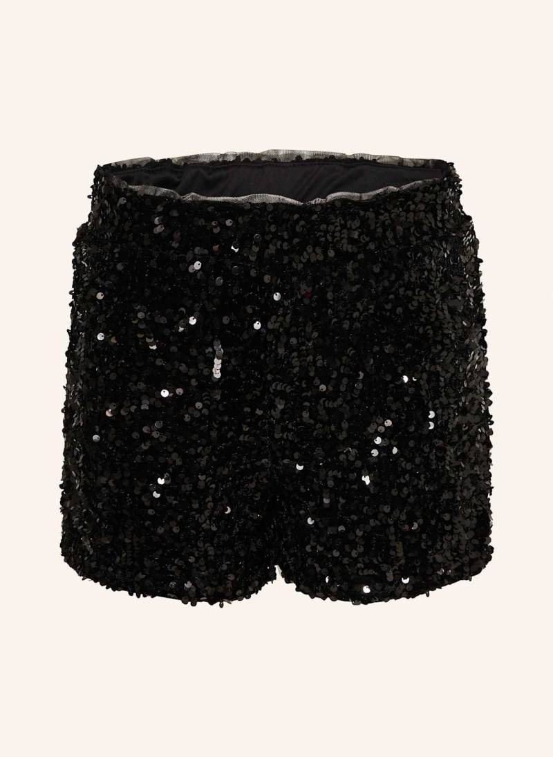 Only Samtshorts Mit Pailletten schwarz von Only