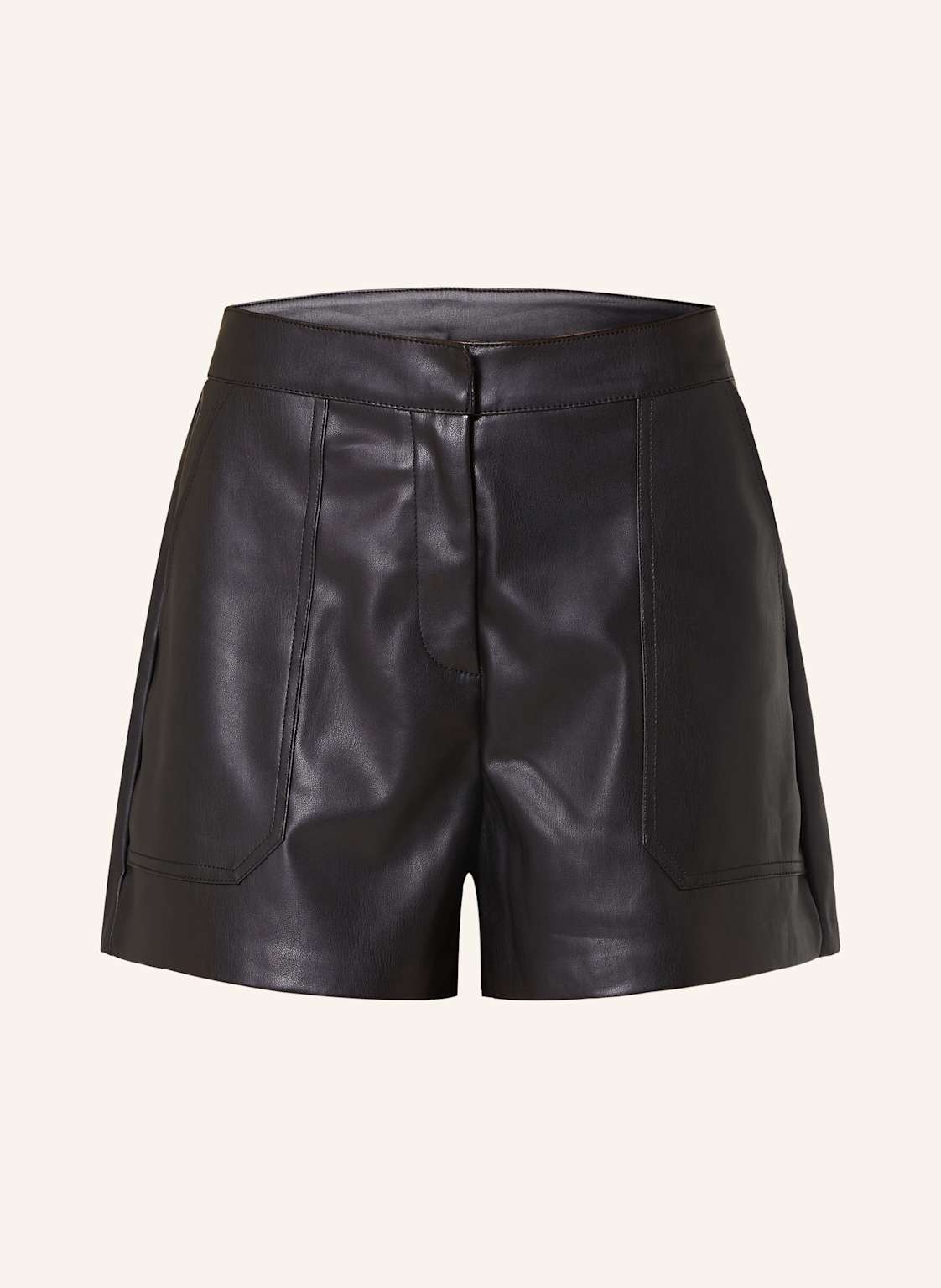 Only Shorts In Lederoptik schwarz von Only