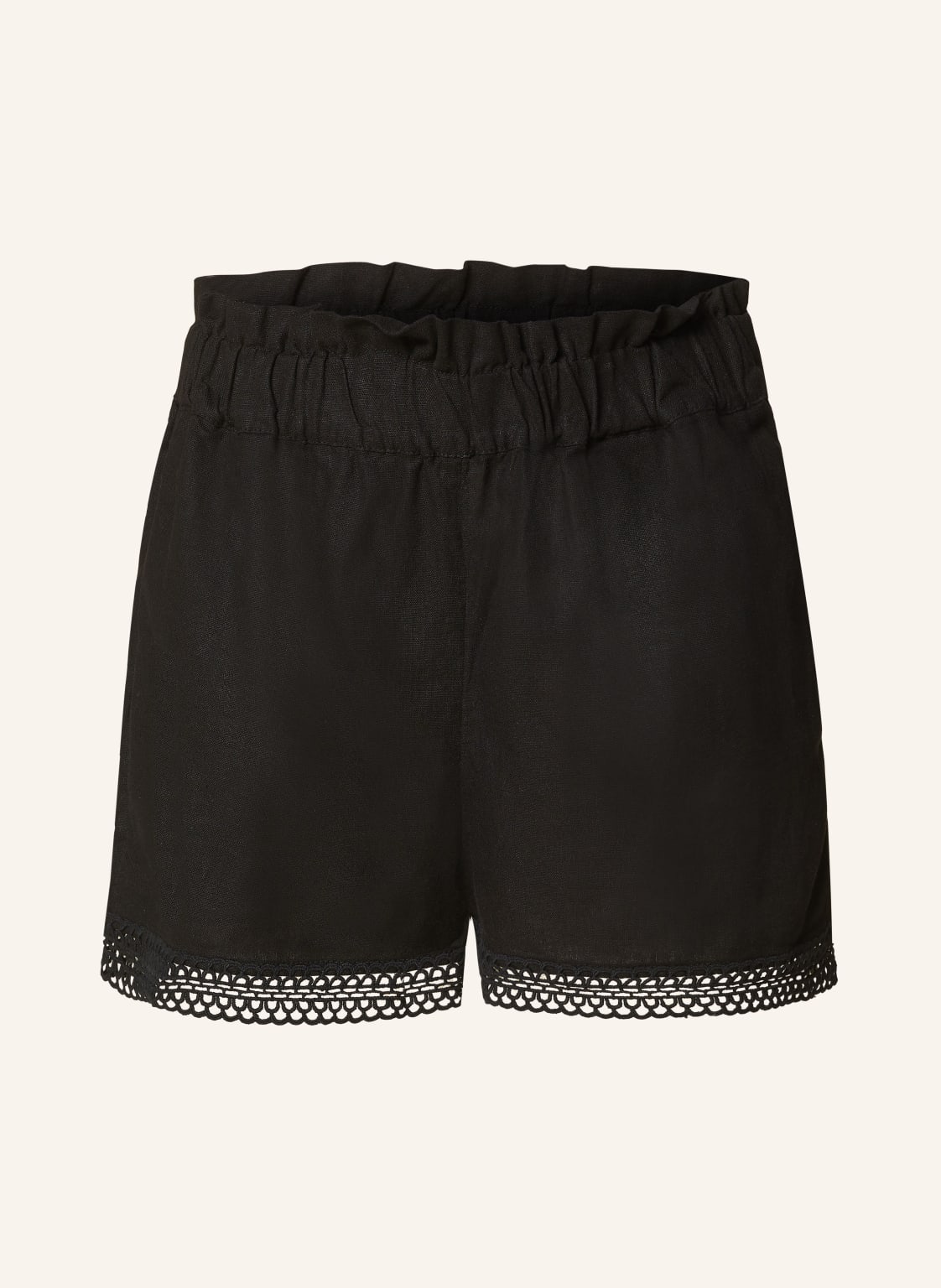 Only Shorts Mit Spitze Und Leinen schwarz von Only