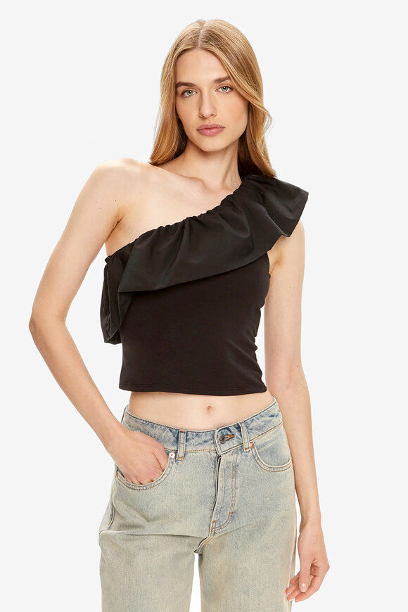 Only Soffy One Shoulder Crop Top | Black | Damen  | L von Only