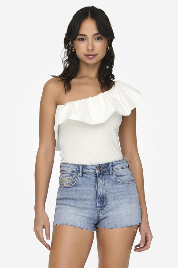 Only Soffy One Shoulder Crop Top | Cloud Dancer | Damen  | L von Only