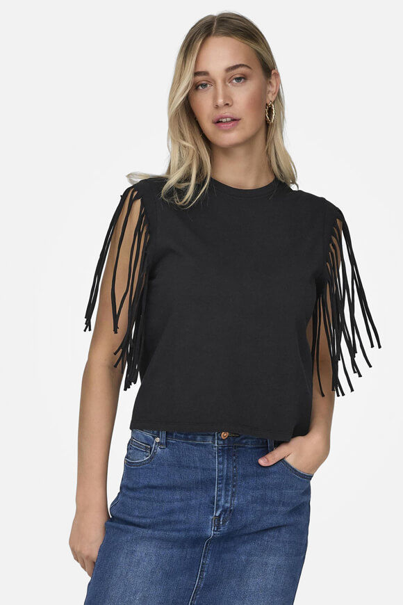 Only Zinna Fransen Top | Black | Damen  | L von Only