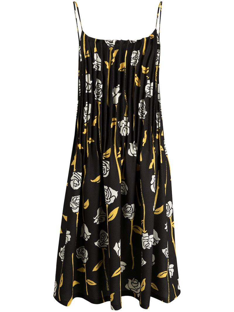 Opening Ceremony rose-print pleated dress - Black von Opening Ceremony