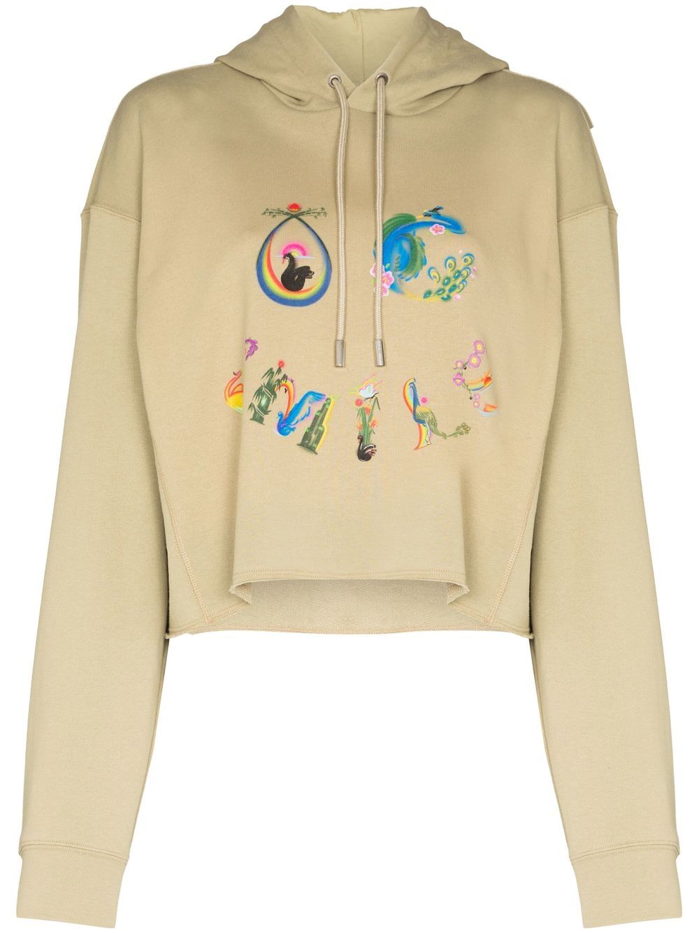 Opening Ceremony smile-print cropped hoodie - Green von Opening Ceremony