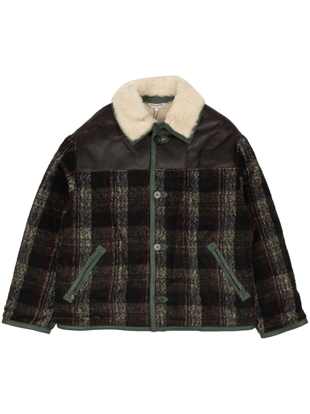 Opening Ceremony tartan-check shearling-collarjacket - Grey von Opening Ceremony