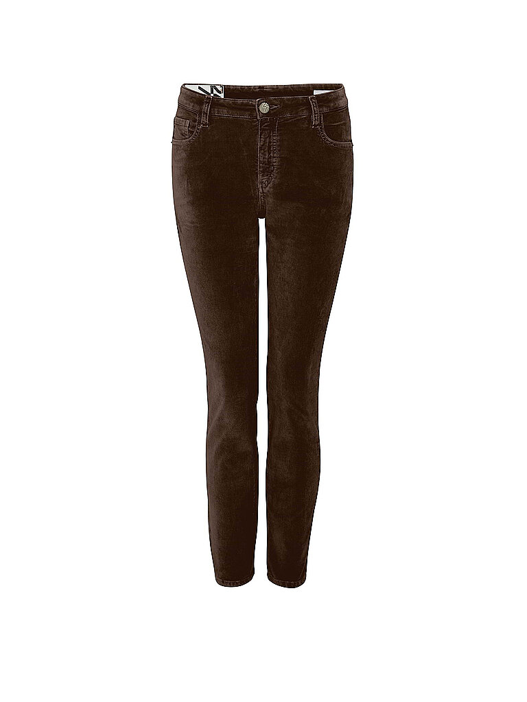 OPUS Samthose Slim Fit EVITA GLAZED braun | 34/L28 von Opus