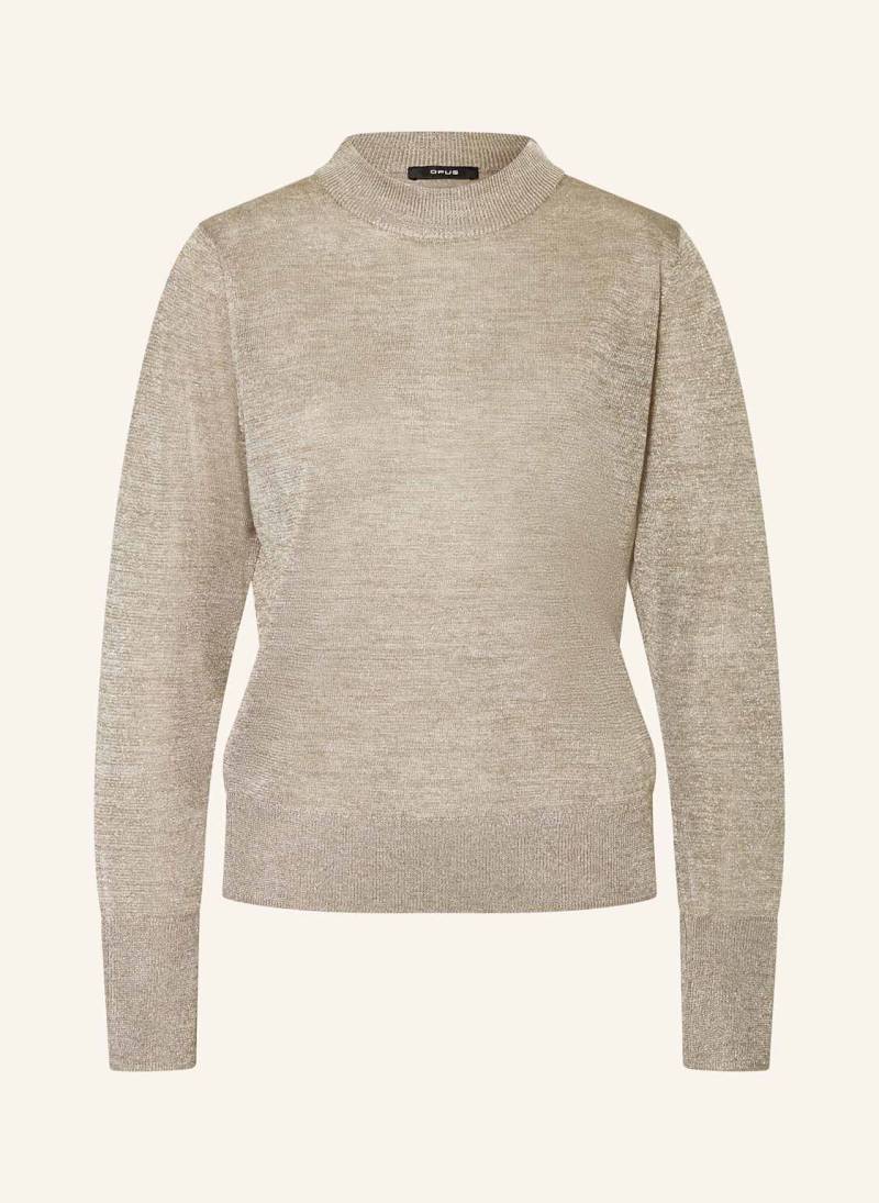 Opus Pullover Plitza Mit Glitzergarn beige von Opus