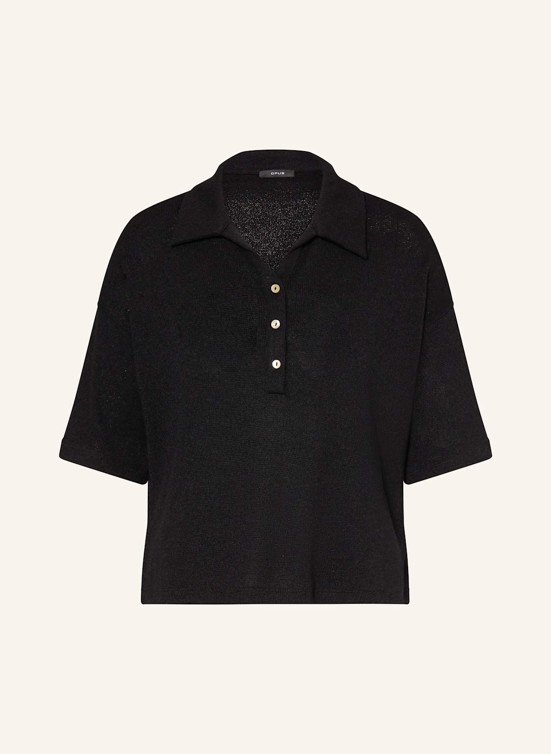 Opus Strick-Poloshirt Silkas schwarz Opus Strick-Poloshirt Silkas schwarz von Opus