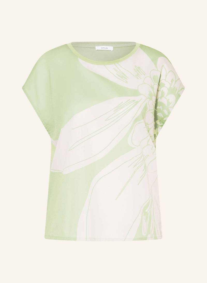 Opus T-Shirt Samelie Im Materialmix gruen von Opus