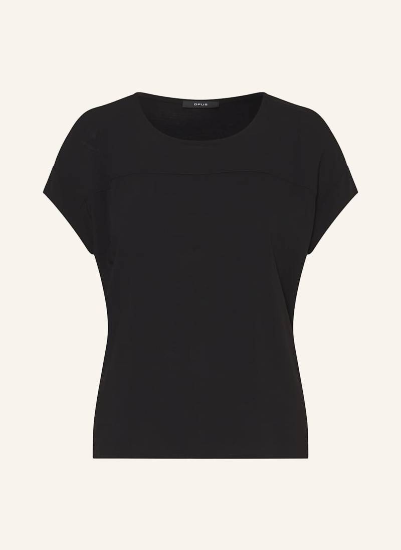 Opus T-Shirt Sesonne  Im Materialmix schwarz von Opus