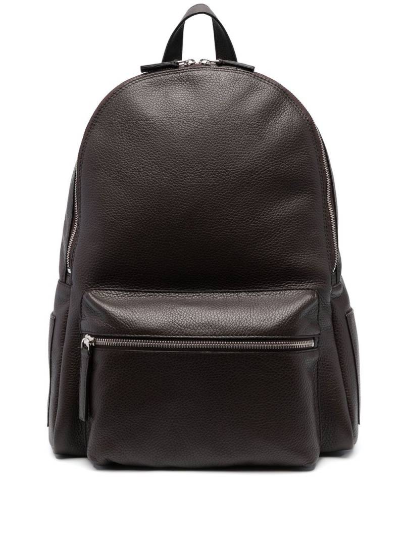 Orciani Micron grained-leather backpack - Brown von Orciani