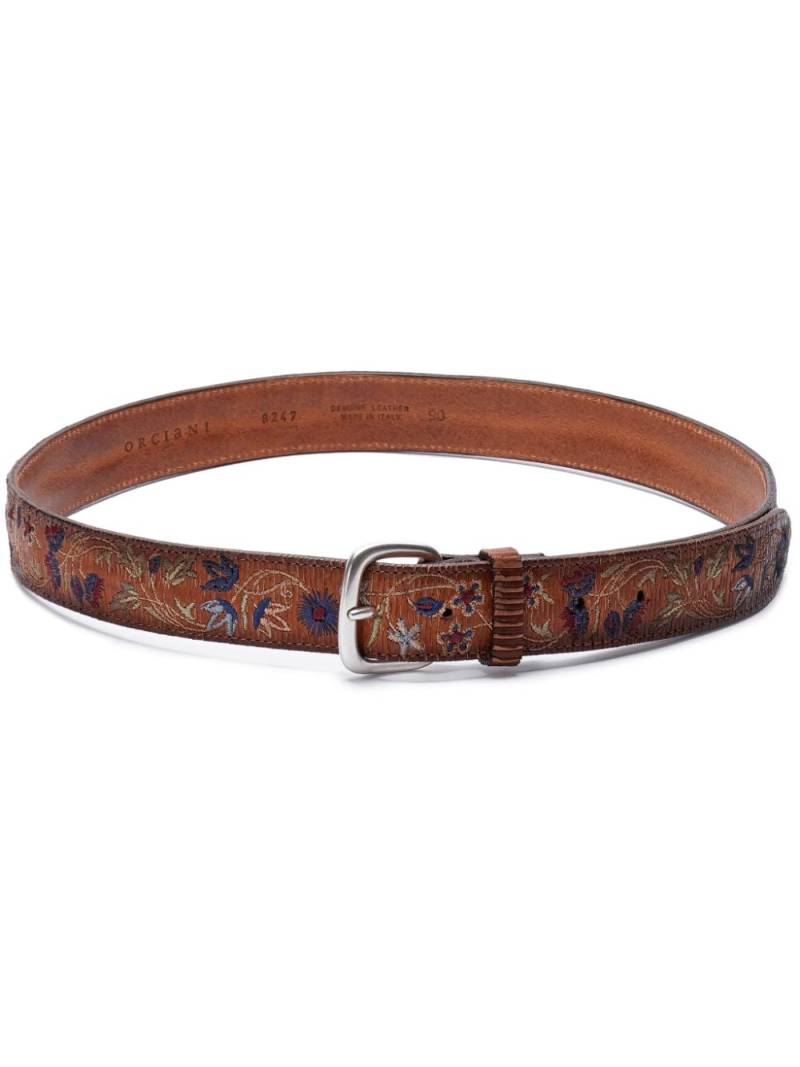 Orciani embroidered belt - Brown von Orciani