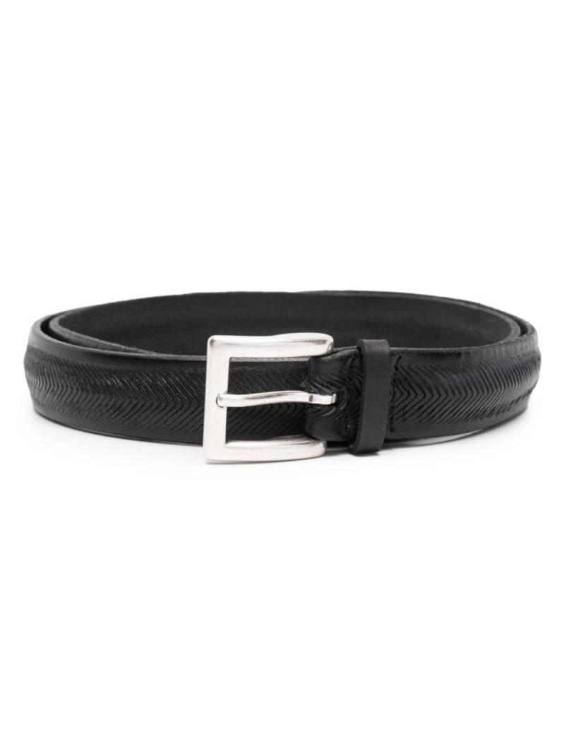 Orciani laser-cut leather belt - Black von Orciani