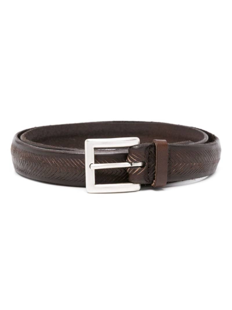 Orciani laser-cut leather belt - Brown von Orciani