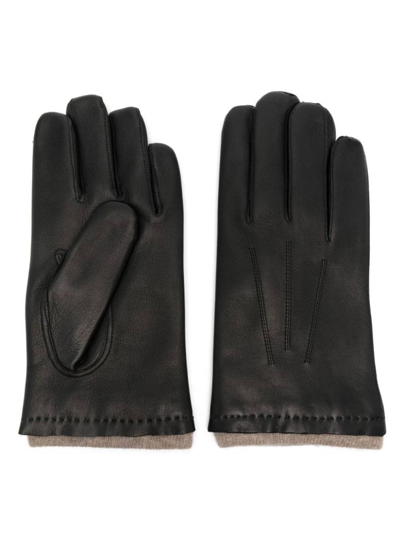 Orciani leather gloves - Black von Orciani