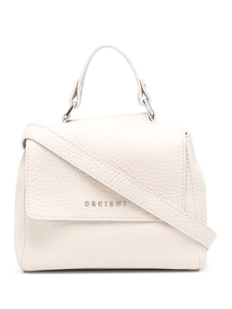 Orciani logo-lettering grained bag - Neutrals von Orciani