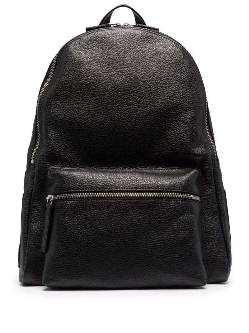 Orciani logo-plaque leather backpack - Black von Orciani