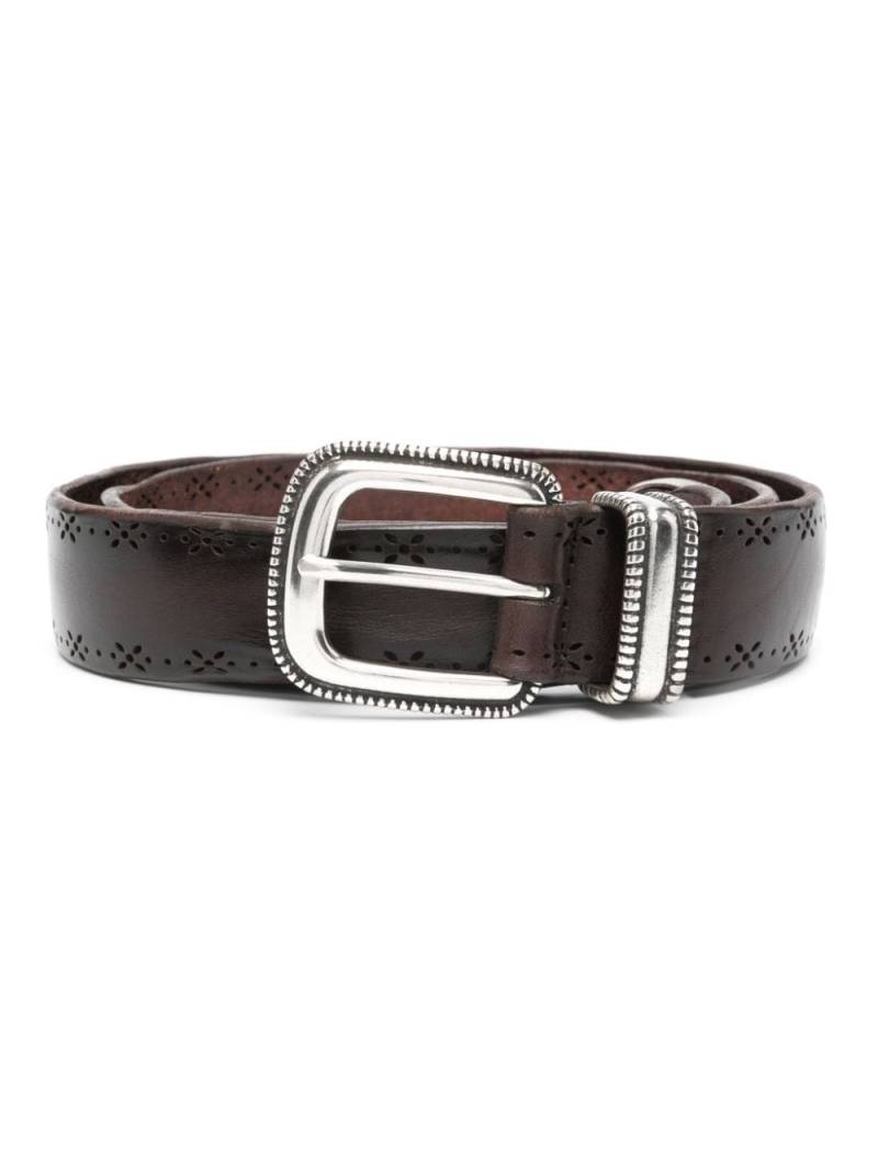 Orciani openwork leather belt - Brown von Orciani