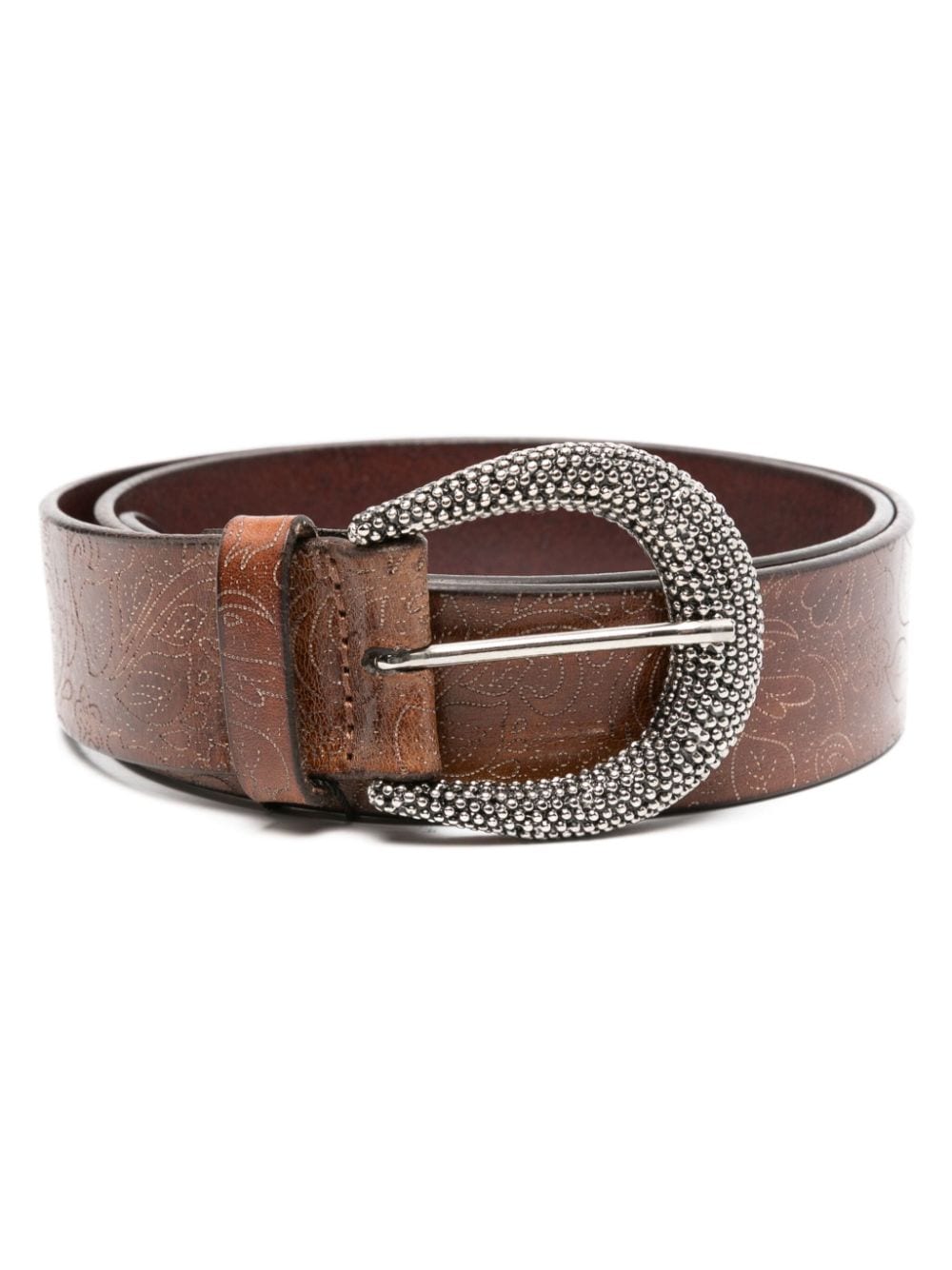 Orciani paisley-perforated belt - Brown von Orciani