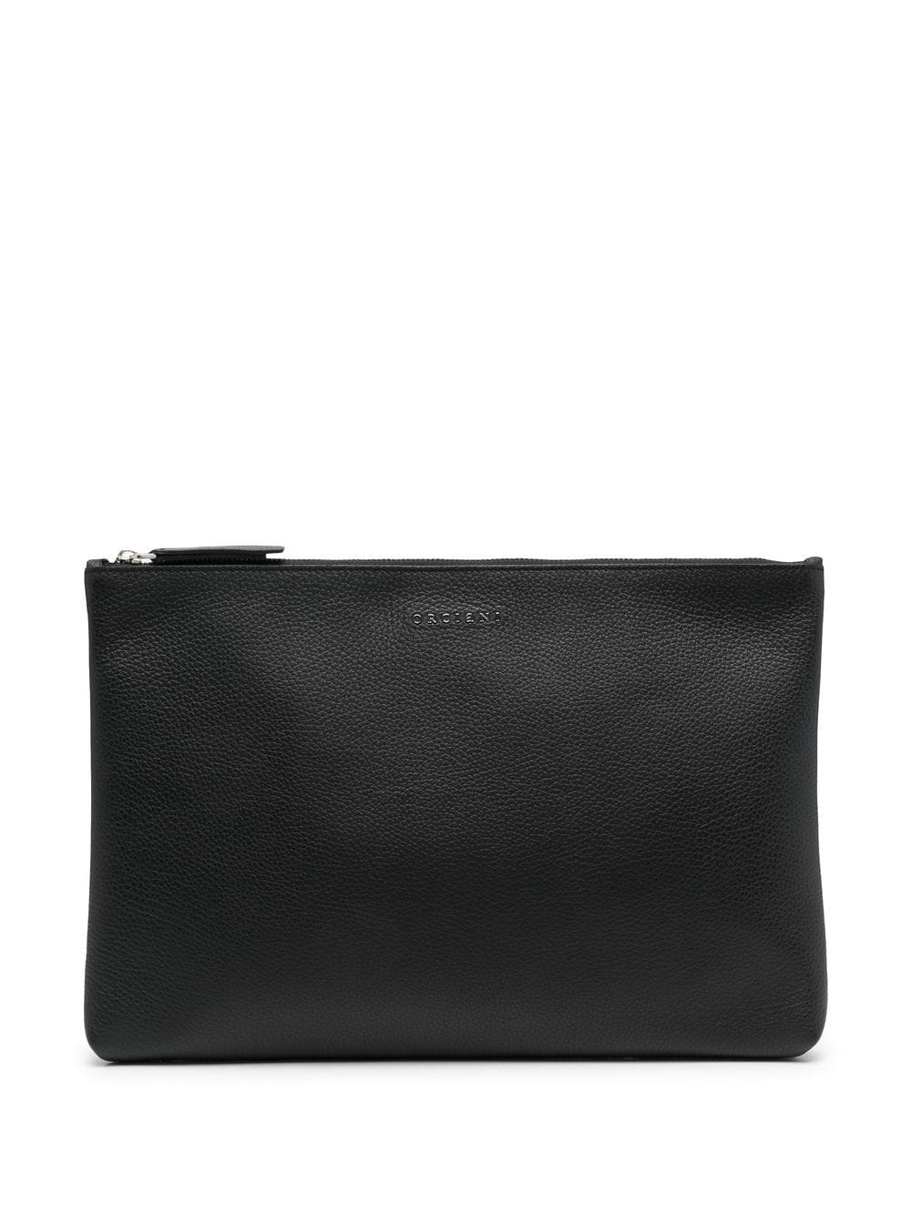 Orciani zip-fastening leather pouch - Black von Orciani