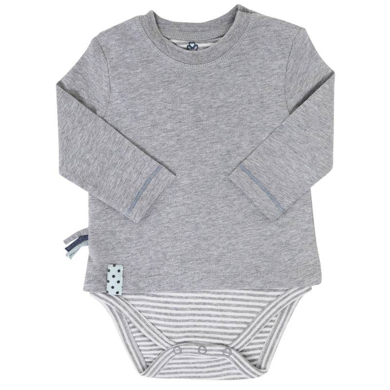 Langarm-bodyshirt Unisex Taubengrau 18-24M von OrganicEra