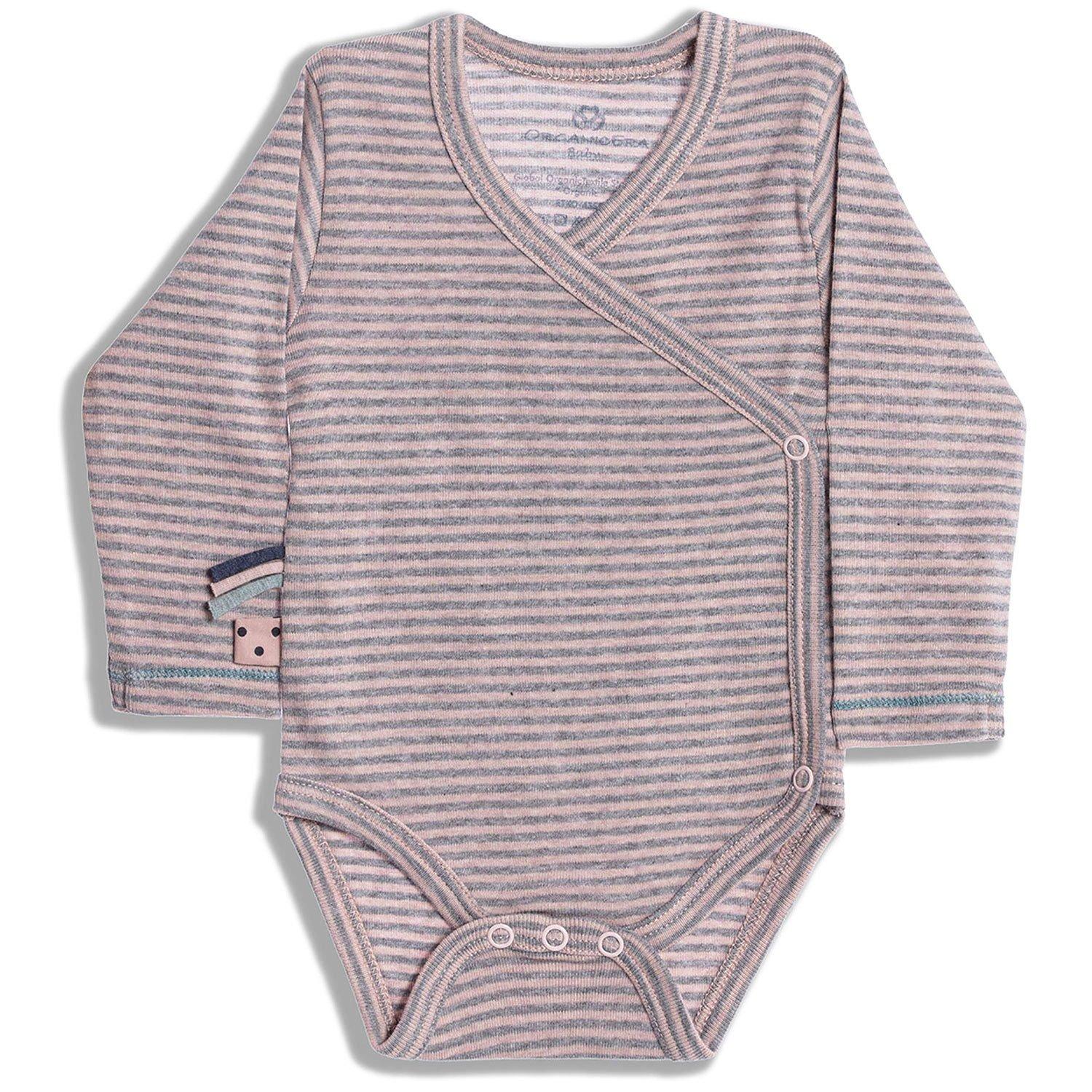 Wickel-langarmbody Unisex Rosa 0-3M von OrganicEra