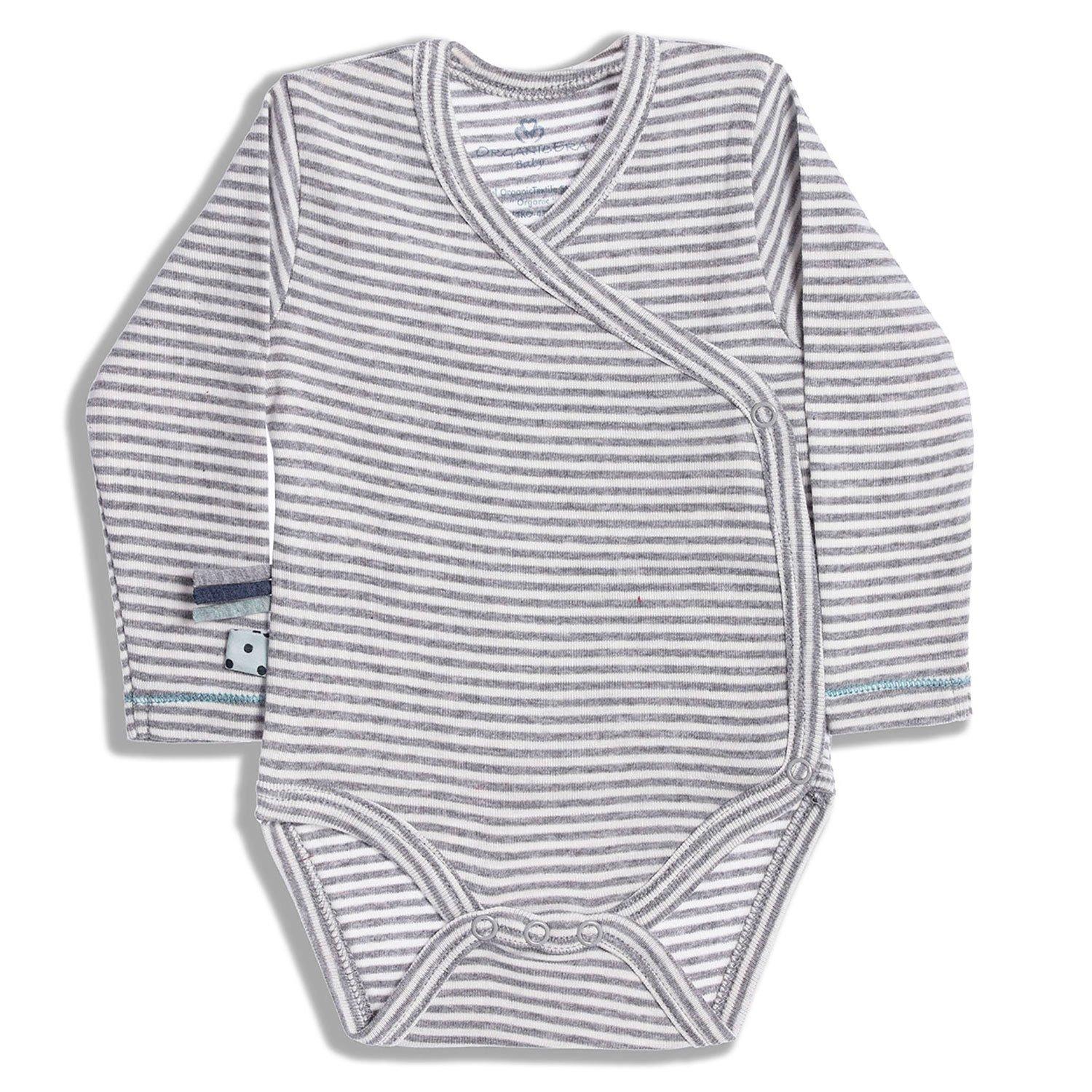 Wickel-langarmbody Unisex Taubengrau 0-3M von OrganicEra