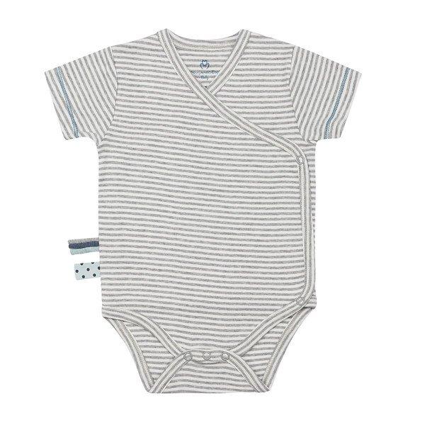 Wickel-kurzarmbody Unisex Taubengrau 0-3M von OrganicEra