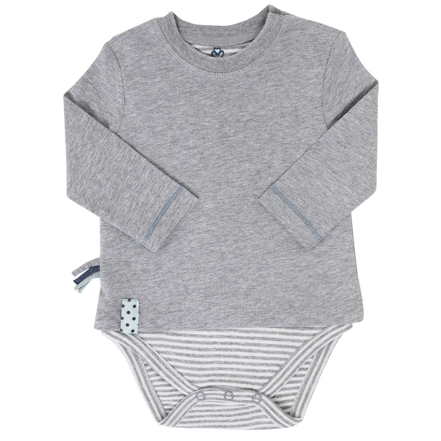 Langarm-bodyshirt Unisex Taubengrau 0-3M von OrganicEra